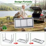 Costway Tavolo da campeggio con rubinetto e lavandino, Tavolo pieghevole e portatile per lavaggio e preparazione di cibi pesca e verdure - immagine 10