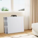 Costway Tavolo pieghevole da 152 cm per 4-6 persone per campeggio BBQ feste, Tavolo da pranzo per interni ed esterni Bianco - immagine 4