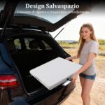 Costway Tavolo pieghevole da 152 cm per 4-6 persone per campeggio BBQ feste, Tavolo da pranzo per interni ed esterni Bianco - immagine 10