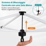 Costway Tenda a gazebo 3x3 m con installazione istantanea e tettuccio argento, Gazebo portatile completo di accessori per campeggio ed eventi Nero - immagine 8