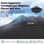 Costway Tenda a gazebo 3x3 m con installazione istantanea e tettuccio argento, Gazebo portatile completo di accessori per campeggio ed eventi Nero - immagine 11