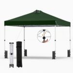 Costway Tenda a gazebo 3x3 m con installazione istantanea e tettuccio argento, Gazebo portatile completo di accessori per campeggio ed eventi Verde - immagine 9