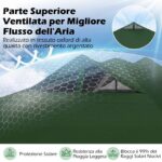 Costway Tenda a gazebo 3x3 m con installazione istantanea e tettuccio argento, Gazebo portatile completo di accessori per campeggio ed eventi Verde - immagine 11