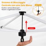 Costway Tenda a gazebo 3x3 m con installazione istantanea e tettuccio argento, Gazebo portatile completo di accessori per campeggio ed eventi Grigio - immagine 7