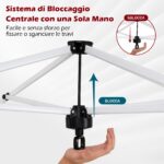 Costway Tenda a gazebo 3x3 m con installazione istantanea e tettuccio argento, Gazebo portatile completo di accessori per campeggio ed eventi Rosso - immagine 9