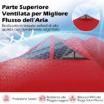 Costway Tenda a gazebo 3x3 m con installazione istantanea e tettuccio argento, Gazebo portatile completo di accessori per campeggio ed eventi Rosso - immagine 7