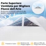 Costway Tenda a gazebo 3x3 m con installazione istantanea e tettuccio argento, Gazebo portatile completo di accessori per campeggio ed eventi Bianco - immagine 11