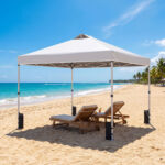Costway Tenda a gazebo 3x3 m con installazione istantanea e tettuccio argento, Gazebo portatile completo di accessori per campeggio ed eventi Bianco - immagine 4