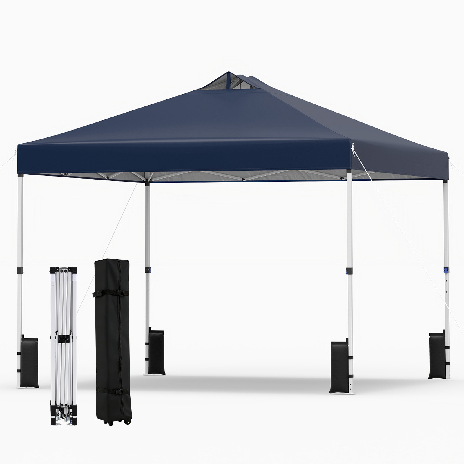 Tenda-a-gazebo-3x3-m-con-installazione-istantanea-e-tettuccio-argento-mediaId103777939-1773650296.jpg Costway Tenda a gazebo 3x3 m con installazione istantanea e tettuccio argento, Gazebo portatile completo di accessori per campeggio ed eventi Blu - immagine 1