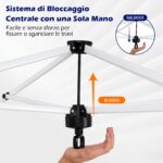 Costway Tenda a gazebo 3x3 m con installazione istantanea e tettuccio argento, Gazebo portatile completo di accessori per campeggio ed eventi Blu - immagine 8