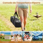 Costway Tenda da Campeggio 5-6 Persone con Tettoia Rimovibile e 4 Finestre, Tenda da Esterno con 2 Lucernari 8 Picchetti e Borsa Grigio - immagine 5