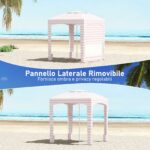 Costway Tenda da spiaggia con parete laterale rimovibile borsa portatile 4 sacchi e 4 ganci per appendere, Gazebo da esterno regolabile in altezza Rosa - immagine 10