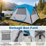 Costway Tenda pop-up con tettoia rimovibile per 5-6 persone - immagine 6