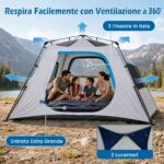Costway Tenda pop-up con tettoia rimovibile per 5-6 persone - immagine 4