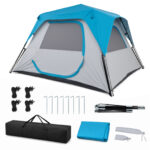 Costway Tenda pop-up con tettoia rimovibile per 5-6 persone