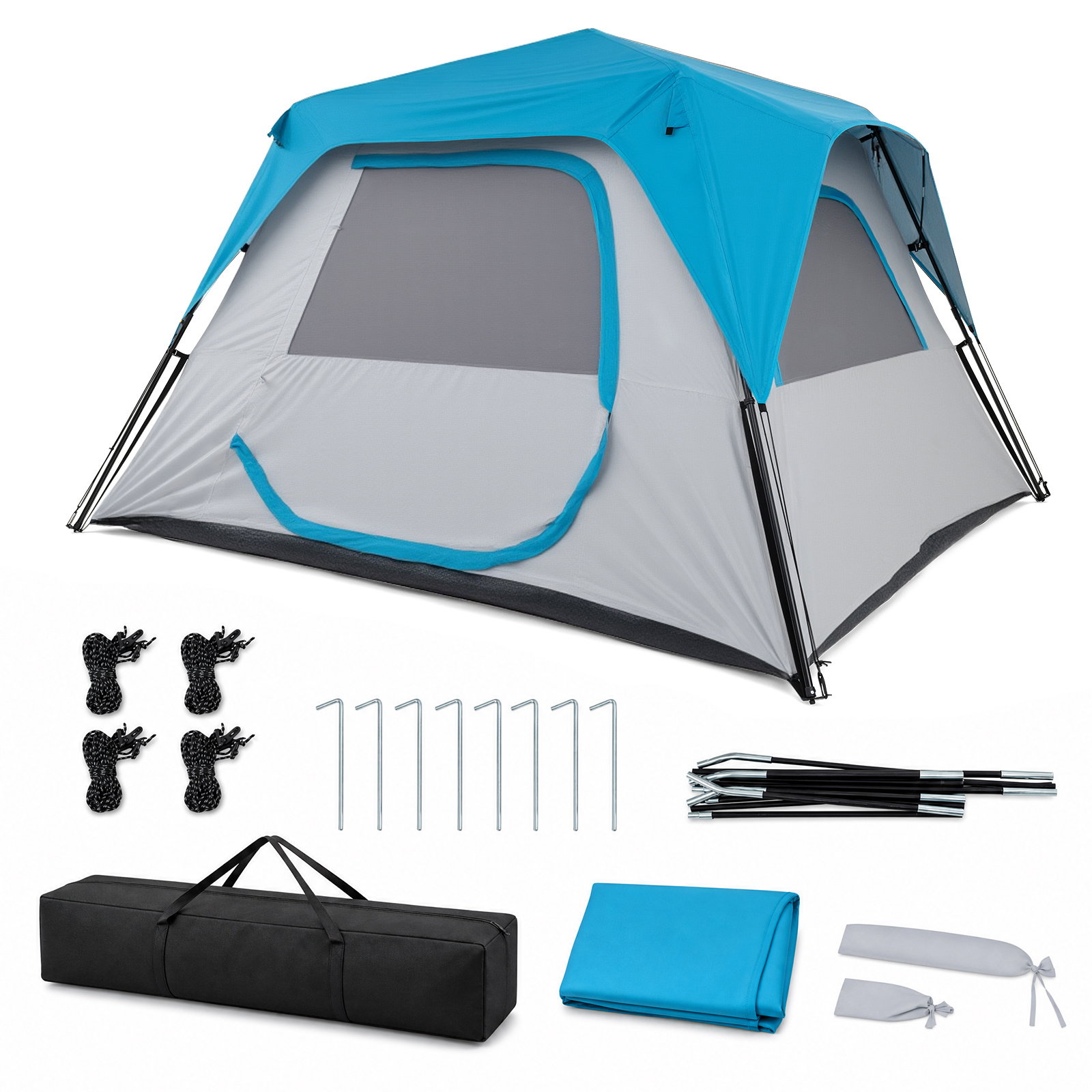 Tenda-pop-up-con-tettoia-rimovibile-per-5-6-persone-mediaId105169292-1784009581.jpg Costway Tenda pop-up con tettoia rimovibile per 5-6 persone - immagine 1