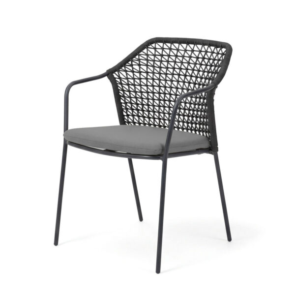 Sedia Burano con braccioli Barths; 58.5x60x83.5 cm (LxPxH); antracite; 4 pz. / Pacco