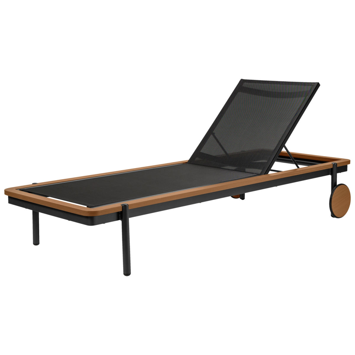 a890d84cc7b0fdce3fa4b463d0f57c74.jpeg Lettino prendisole Rivan VEGA; 202x72x33 cm (LxLxH); seduta antracite, struttura Teak