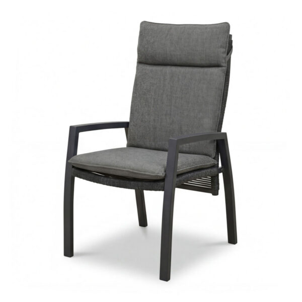 Sedia reclinabile da esterno Palazzo con schienale in corda Barths; 61x56.5x107 cm (LxPxH); antracite; 2 pz. / Pacco