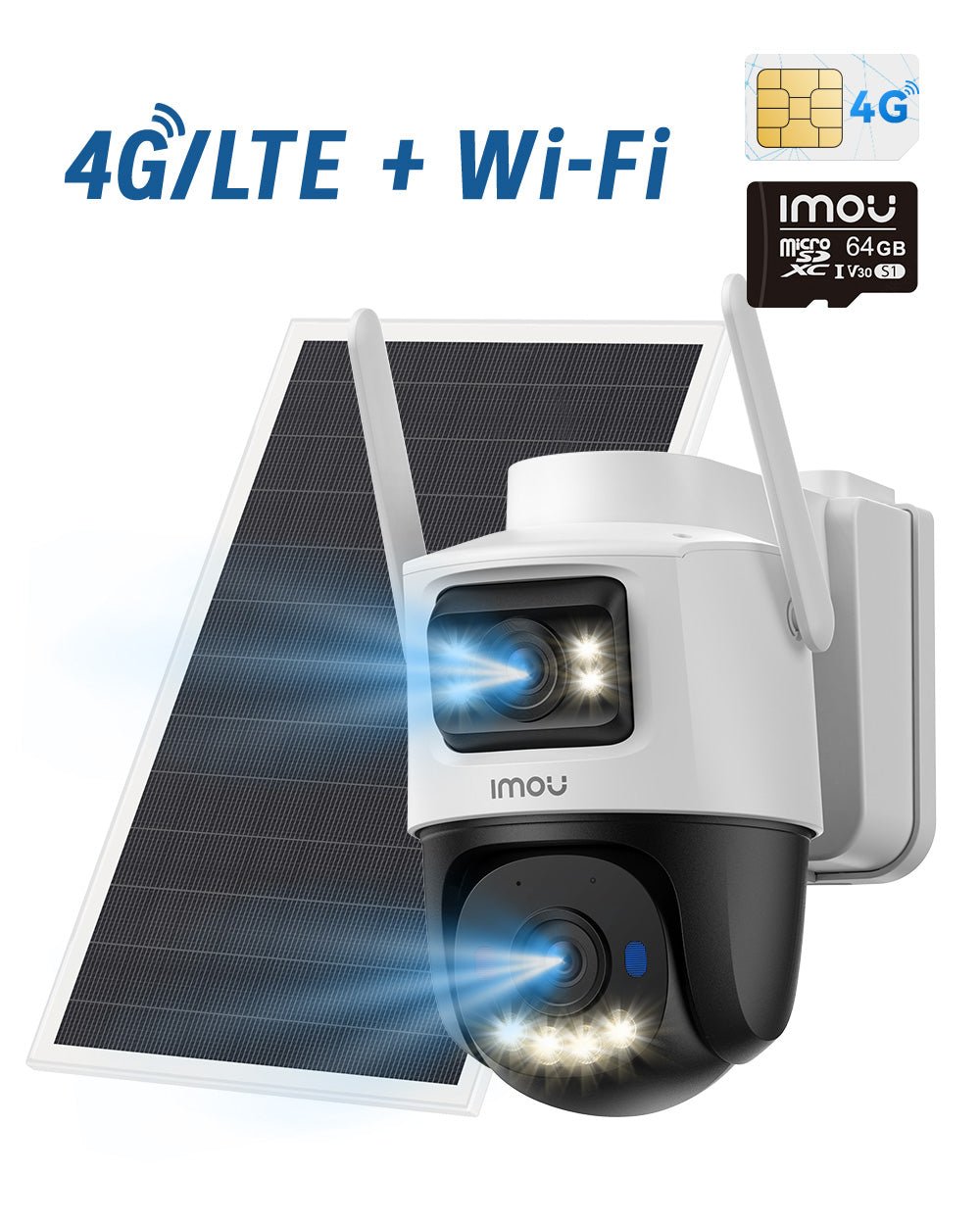 aov-dual-3k-5mp-4g-lte-24ghz-wi-fi-1186381.jpg IMOU AOV Dual 3K 5+5MP 4G LTE e Wi-Fi 2.4GHz — 5MP 3K con pannello solare + scheda SIM + scheda di memoria da 64GB / Nessuno
