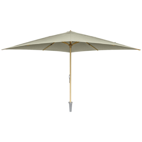 Ombrellone professionale Fiesto con innesto a terra, struttura in legno VEGA; 400x400x300 cm (LxLxH); sabbia; quadrata