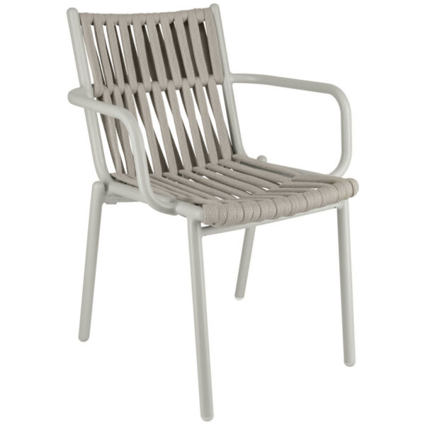 Sedia da esterno Lumaro VEGA; 45x47x81 cm (LxPxH); seduta tortora, struttura beige; 2 pz. / Pacco