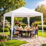 Gazebo da giardino 3 &times; 3 m con telo in polietilene
