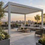 Pergola bioclimatica per terrazza urbana — ambientazione illustrativa CIELIVA