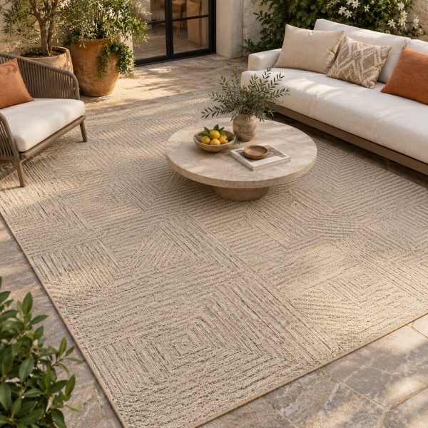 Tappeto per zona living outdoor — ambientazione illustrativa CIELIVA