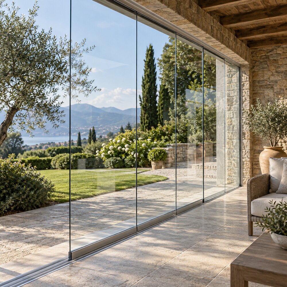Vetrate per spazi outdoor — ambientazione illustrativa CIELIVA