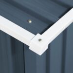 Costway Casetta da giardino per gli utensili 213x130x173cm in lamiera d'acciaio Grigio - immagine 4