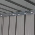 Costway Casetta da giardino per gli utensili 213x130x173cm in lamiera d'acciaio Grigio - immagine 5