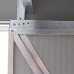Costway Casetta da giardino per gli utensili 213x130x173cm in lamiera d'acciaio Grigio - immagine 6
