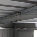 Costway Casetta da giardino per gli utensili 213x130x173cm in lamiera d'acciaio Grigio - immagine 8