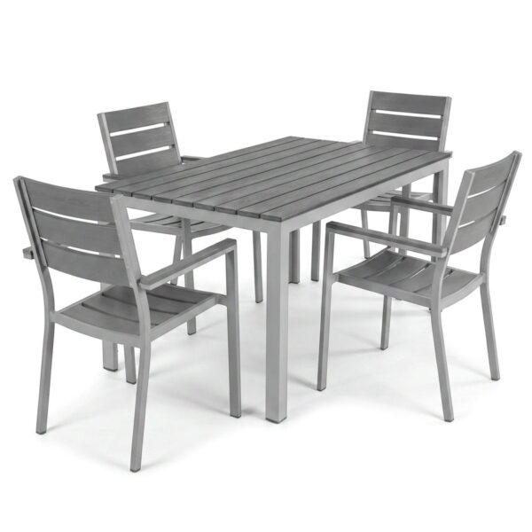 Set tavolo e sedie da esterno Lamero 5 pezzi PULSIVA; grigio/antracite