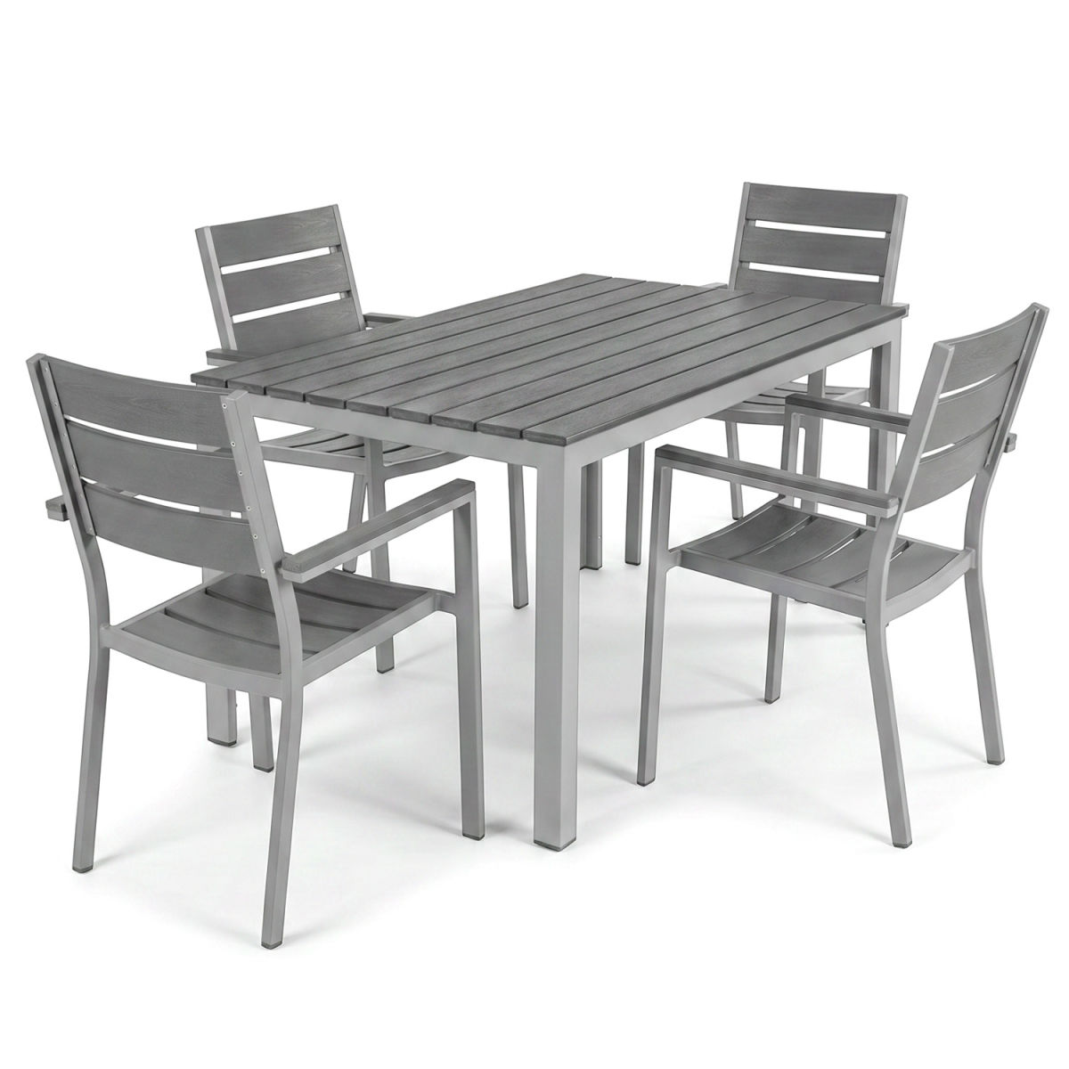 fc3a1ff9829f21725f29e4915ee0c5fd.jpeg Set tavolo e sedie da esterno Lamero 5 pezzi PULSIVA; grigio/antracite