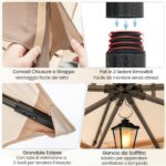Costway Gazebo da patio tetto morbido a doppia copertura con 4 sacchetti di sabbia, Gazebo da patio 3 x 3,6 m per prato giardino all'aperto Sabbia - immagine 6