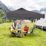 Costway Gazebo pieghevole per patio all'aperto con blocco centrale, Gazebo pop-up da 295 x 295 cm Grigio - immagine 2