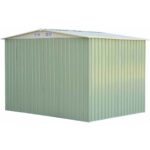 Costway Casetta da giardino con porta scorrevole, Casetta degli attrezzi 205 x 257 x 175,5, Verde - immagine 4