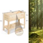 Costway Fioriera di legno da giardino con mensola per piante verdure e fiori, Vaso da fiori rialzato 92x41x81cm Naturale - immagine 5