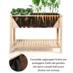 Costway Fioriera di legno da giardino con mensola per piante verdure e fiori, Vaso da fiori rialzato 92x41x81cm Naturale - immagine 6