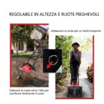 Costway Dissodatore elettrico e coltivatore, Mini coltivatore con maniglia pieghevole e ruote regolabili, Rosso e nero - immagine 9