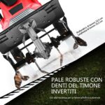 Costway Dissodatore elettrico e coltivatore, Mini coltivatore con maniglia pieghevole e ruote regolabili, Rosso e nero - immagine 7