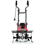 Costway Dissodatore elettrico e coltivatore, Mini coltivatore con maniglia pieghevole e ruote regolabili Rosso e nero
