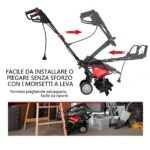 Costway Dissodatore elettrico e coltivatore, Mini coltivatore con maniglia pieghevole e ruote regolabili Rosso e nero - immagine 9
