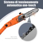 Costway Sega elettrica estensibile multi angolo 212-186 cm, Motosega telescopica da giardino 750W 11 m/s Arancione - immagine 10