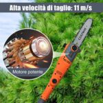 Costway Sega elettrica estensibile multi angolo 212-186 cm, Motosega telescopica da giardino 750W 11 m/s Arancione - immagine 4