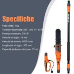 Costway Sega elettrica estensibile multi angolo 212-186 cm, Motosega telescopica da giardino 750W 11 m/s Arancione - immagine 6