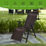 Costway 2 sedie pieghevoli e reclinabili in rattan con schienale regolabile, Sedia a sdraio da esterno con braccioli - immagine 4