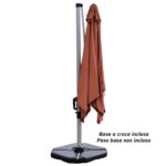 Costway Ombrellone quadrato con base incrociata con palo in alluminio, Ombrellone con inclinazione regolabile Arancione - immagine 7